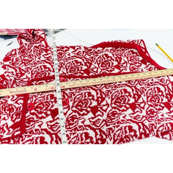 KappAhl M 40/42 Red/White button Cardigan art to wear Fall - Picture 4 of 4